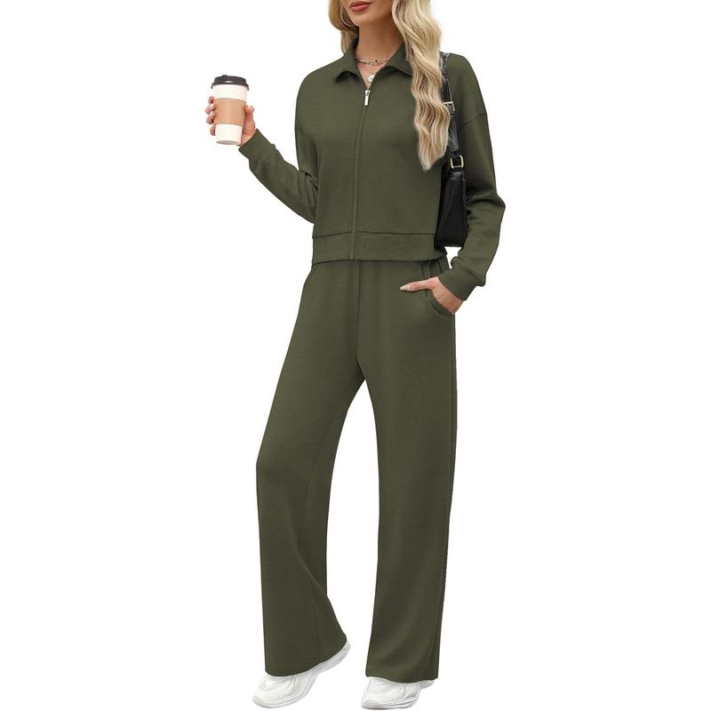 WIHOLL Women’s Lounge Set – 2-Piece Sweatshirt & Wide-Leg Sweatpants ✨
