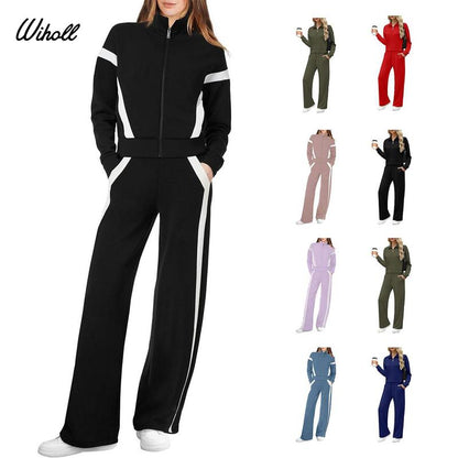 WIHOLL Women’s Lounge Set – 2-Piece Sweatshirt & Wide-Leg Sweatpants ✨