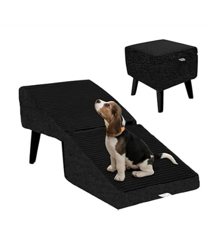 🐶2-in-1 Convertible Wooden Home Step Stool Dog Ramp Stairs