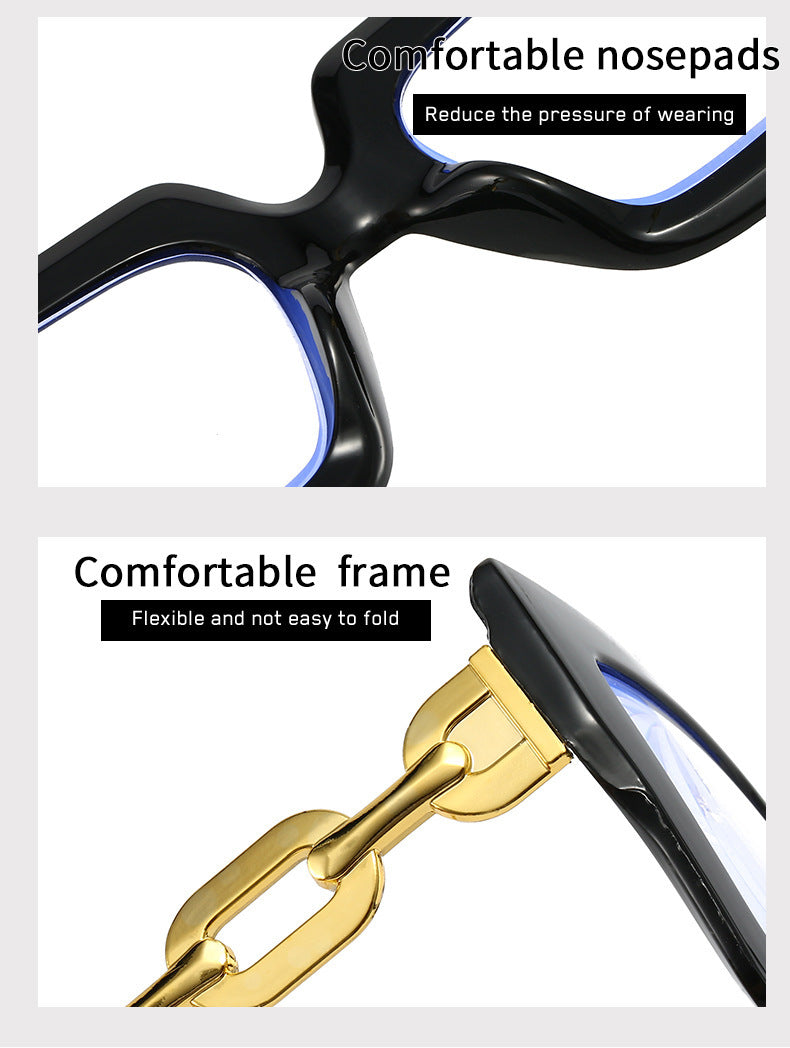 🎈🎈Lastday 70%OFF-Women’s Oversized Square Chain Reading Glasses(1set-6pcs)