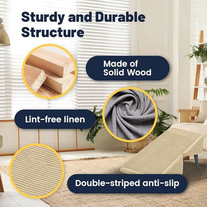 🐶2-in-1 Convertible Wooden Home Step Stool Dog Ramp Stairs