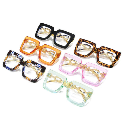 🎈🎈Lastday 70%OFF-Women’s Oversized Square Chain Reading Glasses(1set-6pcs)