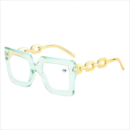 🎈🎈Lastday 70%OFF-Women’s Oversized Square Chain Reading Glasses(1set-6pcs)