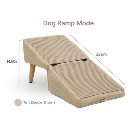 🐶2-in-1 Convertible Wooden Home Step Stool Dog Ramp Stairs