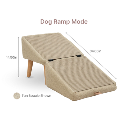 🐶2-in-1 Convertible Wooden Home Step Stool Dog Ramp Stairs