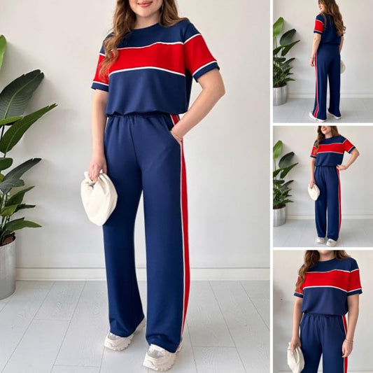 🔥 Must-Have Lounge Set ✨ Color Block Tracksuit for Women