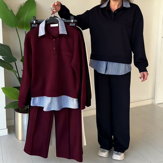 ⏳50% OFF TPDAY⏰ Women's casual two-piece set with long sleeves, top and pants.